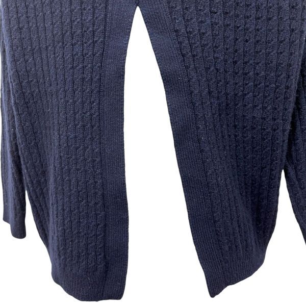 MARLENEDAM マーレンダム トップス ニット セーター 七分袖 後ろ開きデザイン ネイビー ウール カシミア 40 L 11号 レディース S5W189_画像7