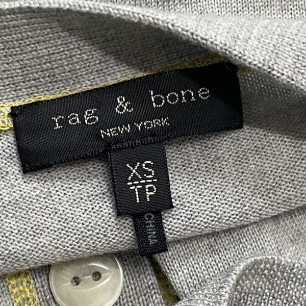美品 ラグアンドボーン Rag & Bone カーディガン ニット 長袖 グレー 毛 レディース XS 5号 S5V019_画像7