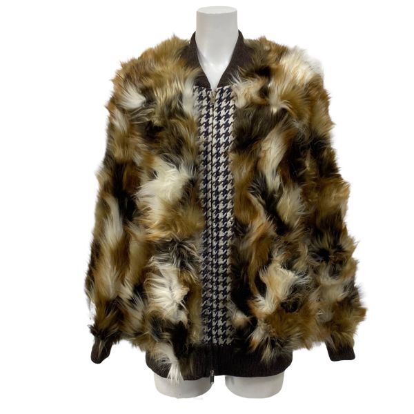 ステラマッカートニー STELLA McCARTNEY ファー フリー ファー ジャケット ファーコート 長袖 ブラウン系 38 M 9号 レディース S5W291_画像6