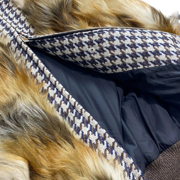 ステラマッカートニー STELLA McCARTNEY ファー フリー ファー ジャケット ファーコート 長袖 ブラウン系 38 M 9号 レディース S5W291_画像7