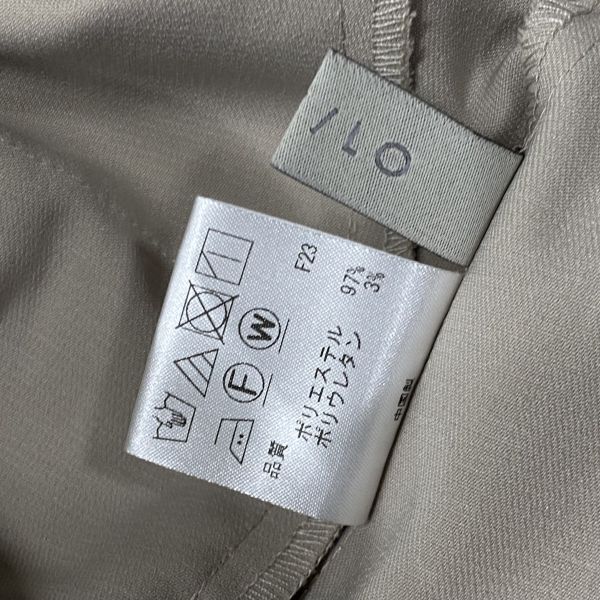 美品 アンフィーロ UNFILO ワイドパンツ スラックス センタープレス ベージュ M 9号 レディース S5V515_画像8