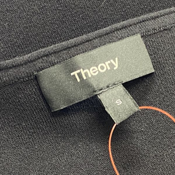 セオリー theory シアースリーブカットソー 長袖 フリル Uネック 黒 綿混 S 7号 レディース S5V202_画像7