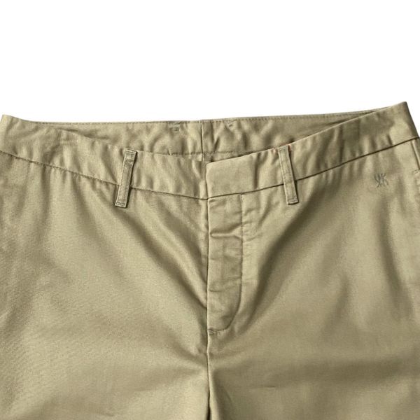 美品 ヤヌーク YANUK チノパン ストレート ロールアップ ベージュ 綿100％ 26 M 9号 レディース S5V211_画像2