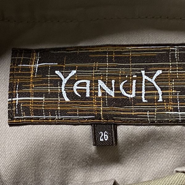 美品 ヤヌーク YANUK チノパン ストレート ロールアップ ベージュ 綿100％ 26 M 9号 レディース S5V211_画像8
