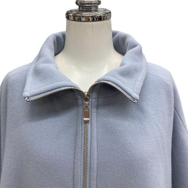 アナイ ANAYI コート 長袖 ラグランスリーブ ジップアップ ショート丈 水色 ウール 38 M 9号 レディース B5Y018_画像2