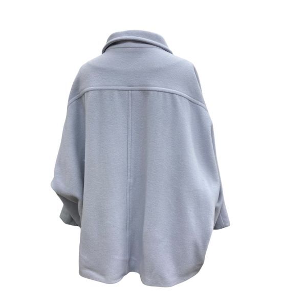 アナイ ANAYI コート 長袖 ラグランスリーブ ジップアップ ショート丈 水色 ウール 38 M 9号 レディース B5Y018_画像5