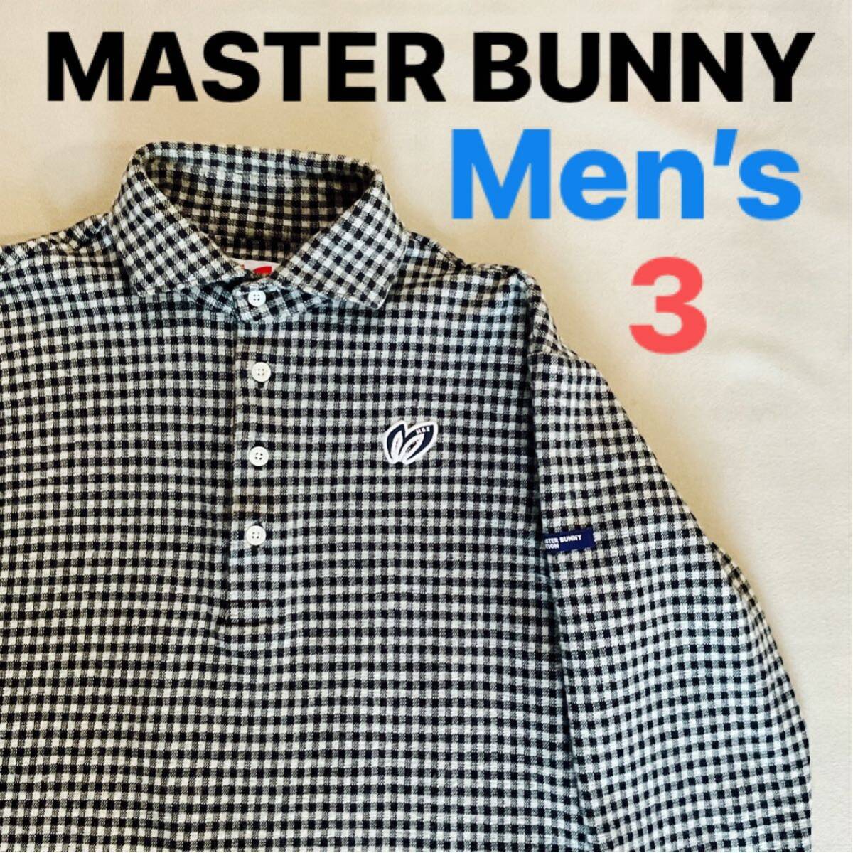 【超美品】 MASTER BUNNY EDITION マスターバニーエディション パーリーゲイツ メンズ3 S相当 長袖ポロシャツ ゴル 長袖ポロシャツ 日本製_画像1