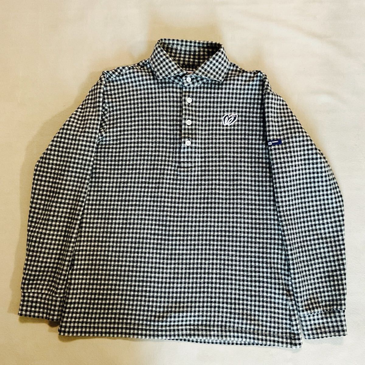 【超美品】 MASTER BUNNY EDITION マスターバニーエディション パーリーゲイツ メンズ3 S相当 長袖ポロシャツ ゴル 長袖ポロシャツ 日本製_画像2