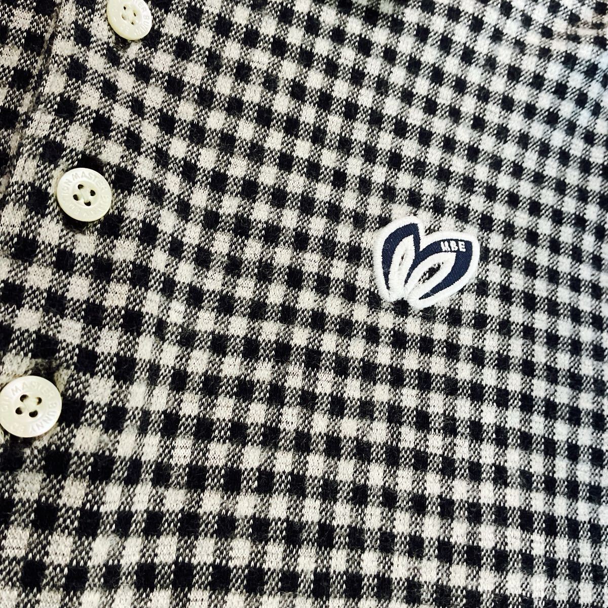 【超美品】 MASTER BUNNY EDITION マスターバニーエディション パーリーゲイツ メンズ3 S相当 長袖ポロシャツ ゴル 長袖ポロシャツ 日本製_画像3