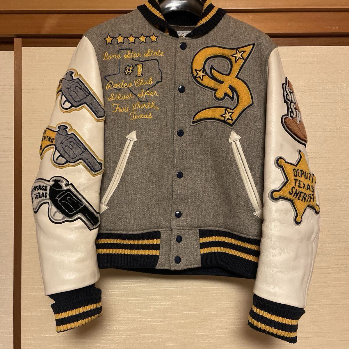 ホワイツビル WHITESVILLE 東洋エンタープライズ スタジャン サイズ36 袖レザー アワードジャケット_画像1