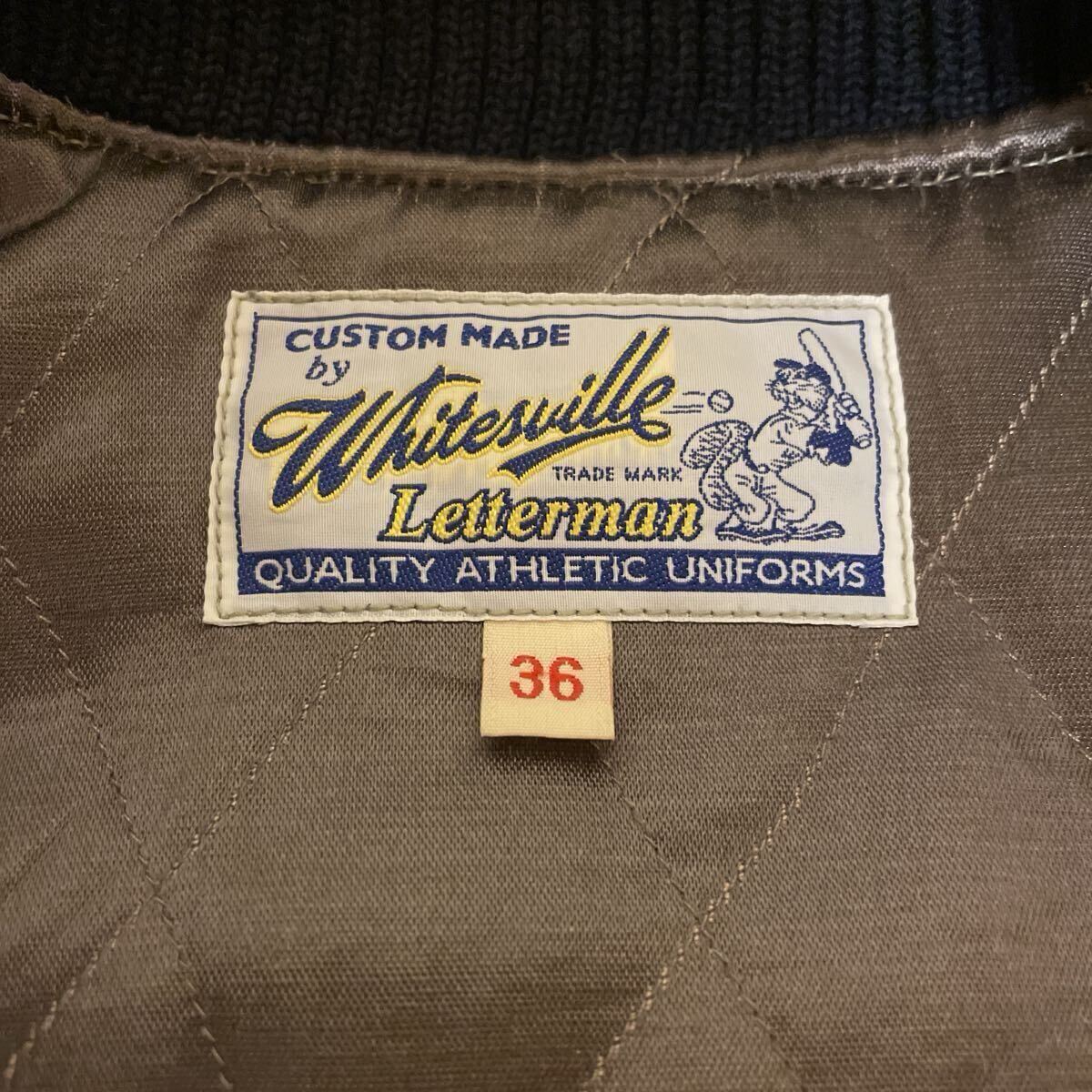 ホワイツビル WHITESVILLE 東洋エンタープライズ スタジャン サイズ36 袖レザー アワードジャケット_画像3