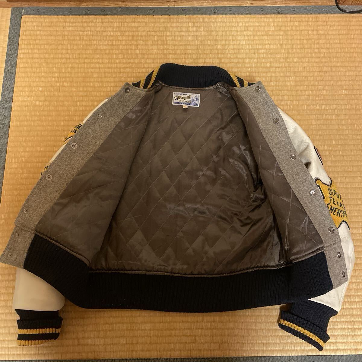 ホワイツビル WHITESVILLE 東洋エンタープライズ スタジャン サイズ36 袖レザー アワードジャケット_画像4