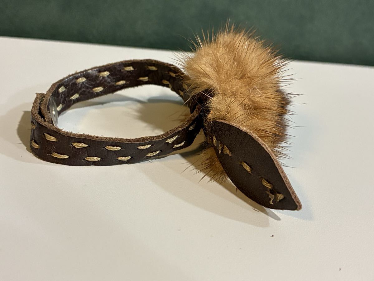 FENDI Fendi браслет selection задний мех кролика норка цветок роза rose кожа женский Vintage 