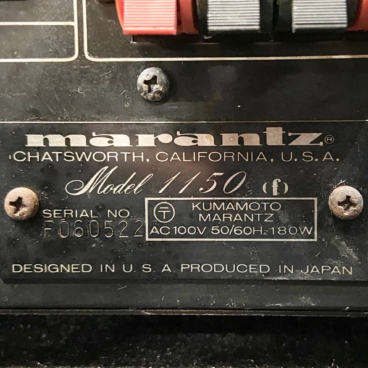 【 J 】6282 marantz model1150 プリメインアンプ マランツ 199799_画像5