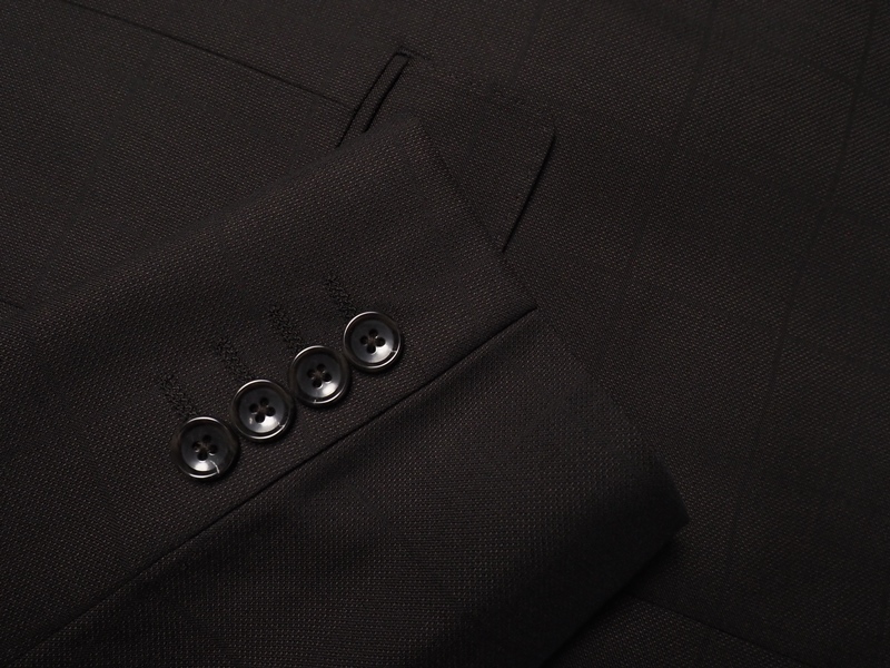 新品5.5万円 STUDIO by DURBAN ダーバン 秋冬総裏 GALAXY SILK BLEND シルク混ウール ギャバジン ワイドチェック スーツY5濃茶(89) 0400041_画像5