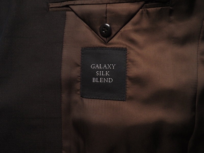 新品5.5万円 STUDIO by DURBAN ダーバン 秋冬総裏 GALAXY SILK BLEND シルク混ウール ギャバジン ワイドチェック スーツY5濃茶(89) 0400041_画像6