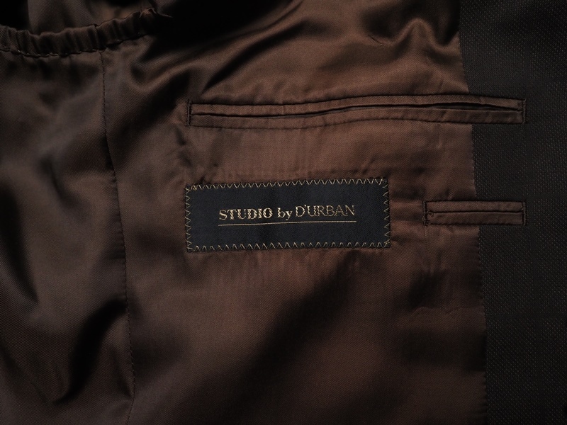 新品5.5万円 STUDIO by DURBAN ダーバン 秋冬総裏 GALAXY SILK BLEND シルク混ウール ギャバジン ワイドチェック スーツY5濃茶(89) 0400041_画像7