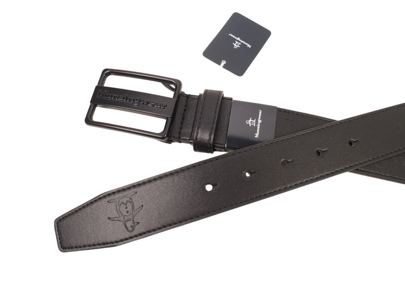 新品正規 Munsingwear マンシングウェア ゴルフ エコレザー 同色バックル ベルト 黒 MU2050123_画像4