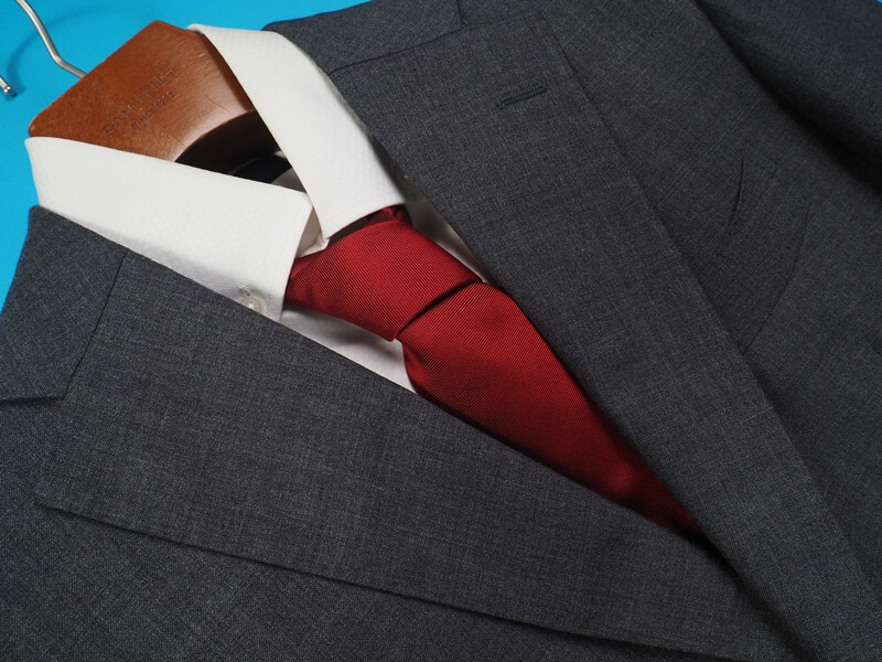 新品サンプル azabu tailor 麻布テーラー 春秋冬『GRAND MARQUIS 日本製生地』ウール100% 無地 スーツ 46A(A5)灰 0313-140_画像4