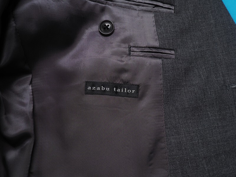 新品サンプル azabu tailor 麻布テーラー 春秋冬『GRAND MARQUIS 日本製生地』ウール100% 無地 スーツ 46A(A5)灰 0313-140_画像7
