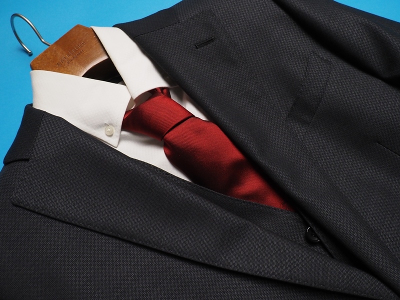 新品 STUDIO by DURBAN ダーバン 秋冬総裏 Super100'S ウール100% ジオメトリック柄 スリーピース スーツA5濃灰(97) 0402273_画像5