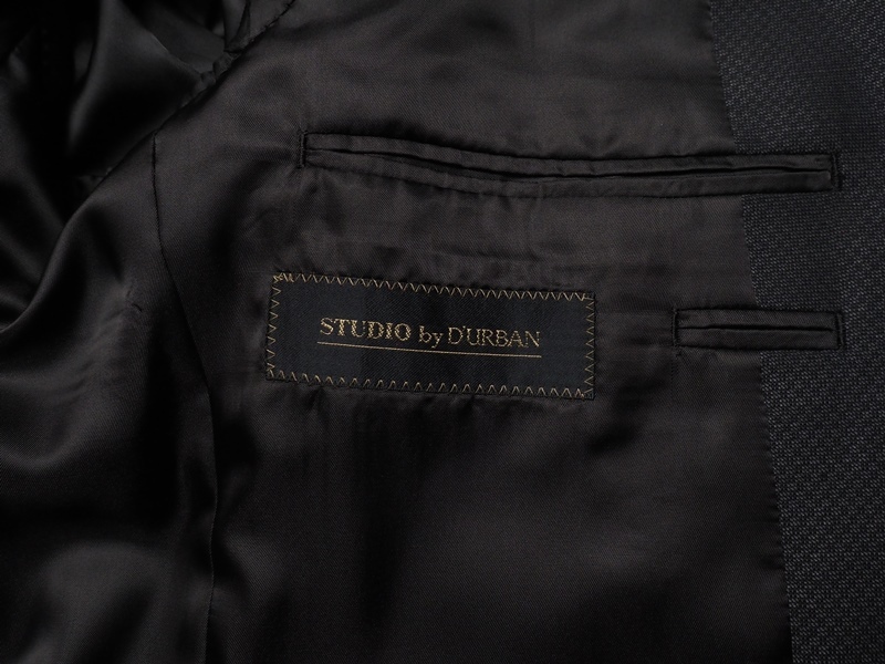 新品 STUDIO by DURBAN ダーバン 秋冬総裏 Super100'S ウール100% ジオメトリック柄 スリーピース スーツA5濃灰(97) 0402273_画像8
