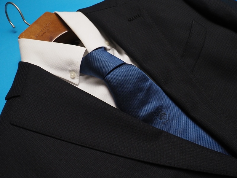 新品 STUDIO by DURBAN ダーバン 秋冬総裏 Super100'S 艶感ウール100% シャドーチェック ツーパンツ スーツAB5黒(99) 0401084_画像3