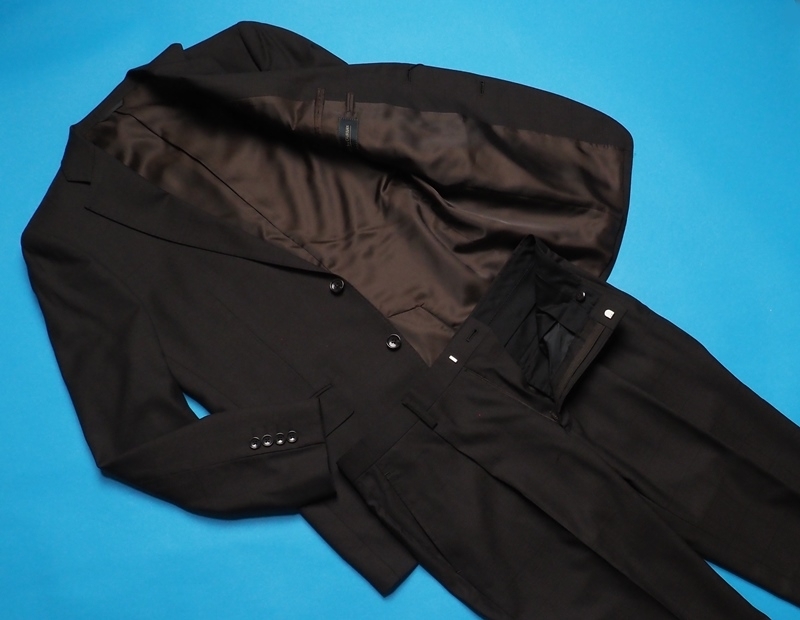 新品5.5万円 STUDIO by DURBAN ダーバン 秋冬総裏 GALAXY SILK BLEND シルク混ウール ギャバジン ワイドチェック スーツY5濃茶(89) 0400041_画像2