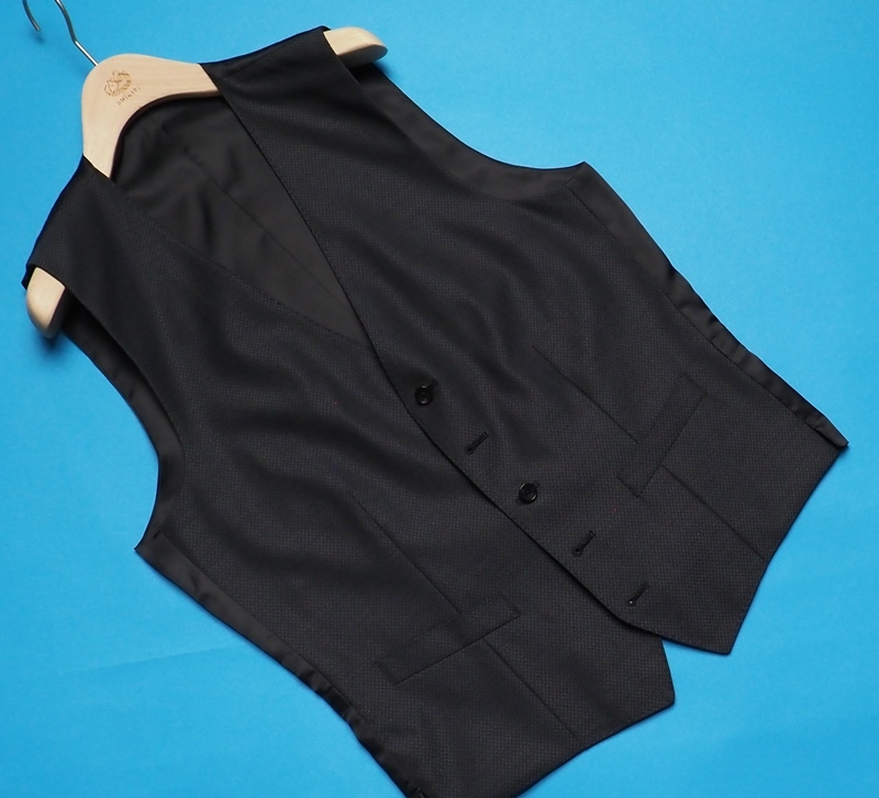 新品 STUDIO by DURBAN ダーバン 秋冬総裏 Super100'S ウール100% ジオメトリック柄 スリーピース スーツA5濃灰(97) 0402273_画像3