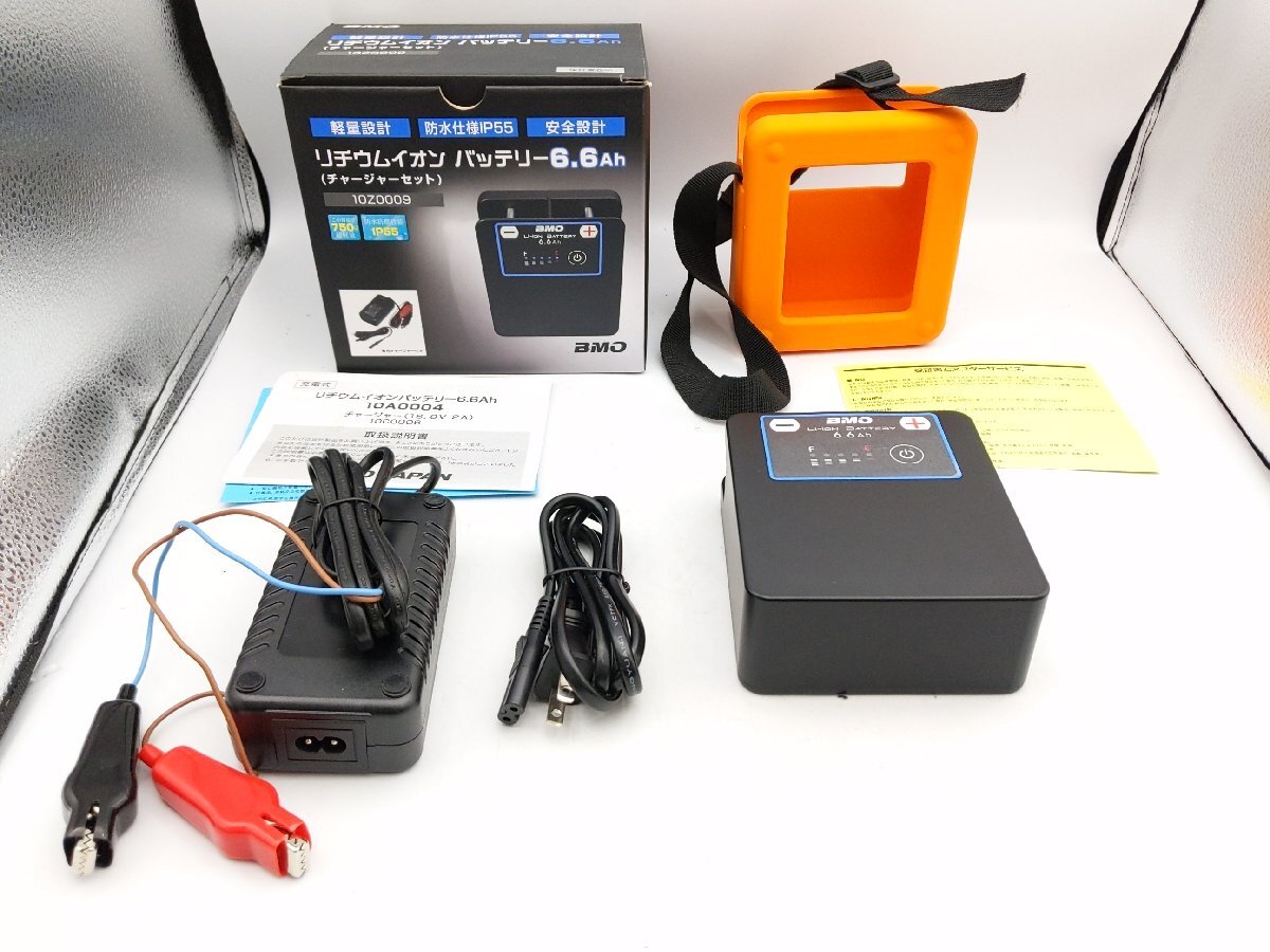 (管29673)良品 BMO JAPAN リチウムイオンバッテリー 6.6Ah 2回使用 ビーエムオージャパン_画像1