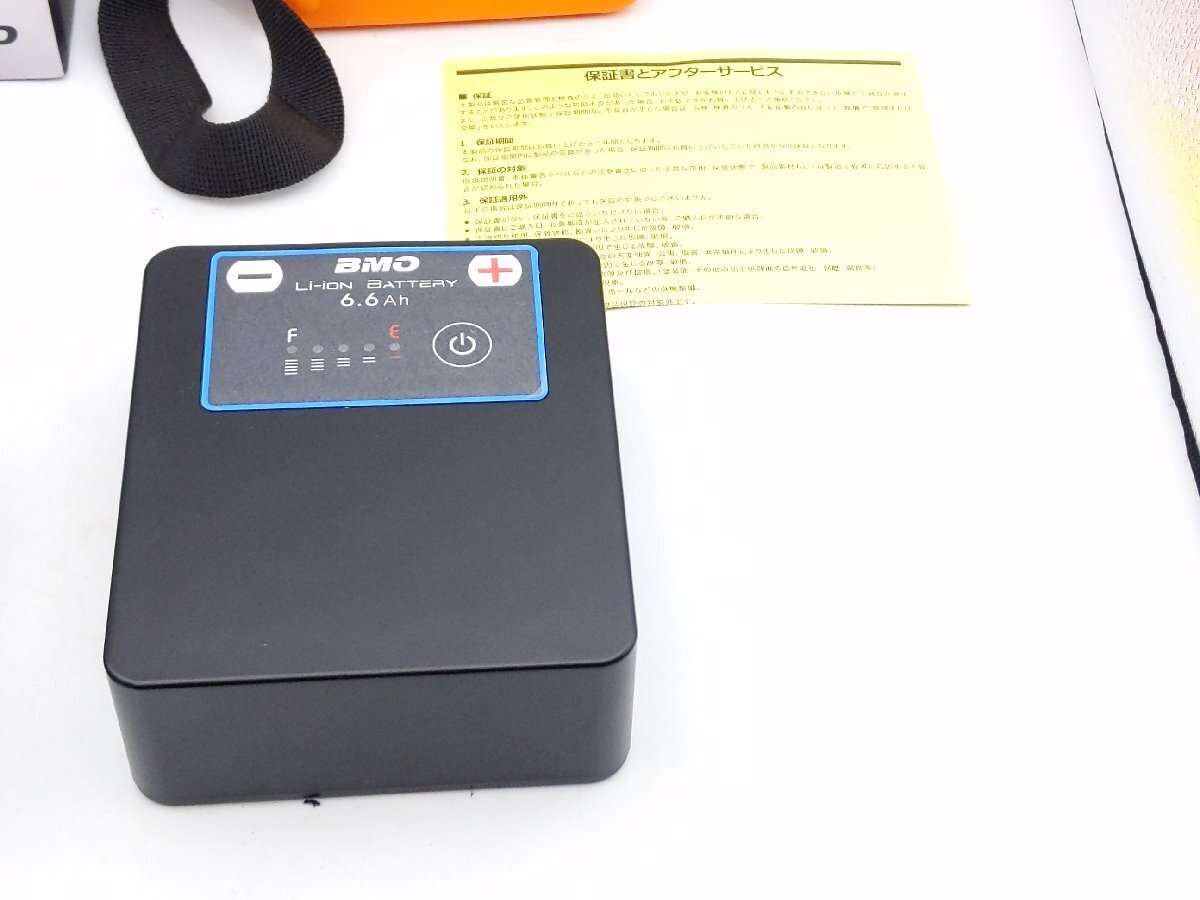 (管29673)良品 BMO JAPAN リチウムイオンバッテリー 6.6Ah 2回使用 ビーエムオージャパン_画像5