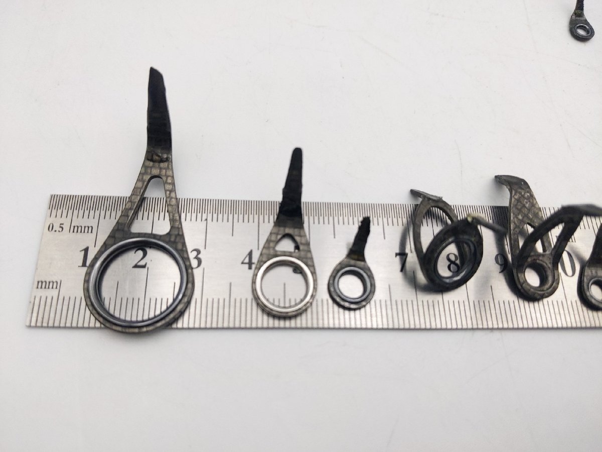 (管30049)Daiwa ダイワ AGSガイド 57点セット カーボン パーツ取り ロッドビルド 修理用_画像3