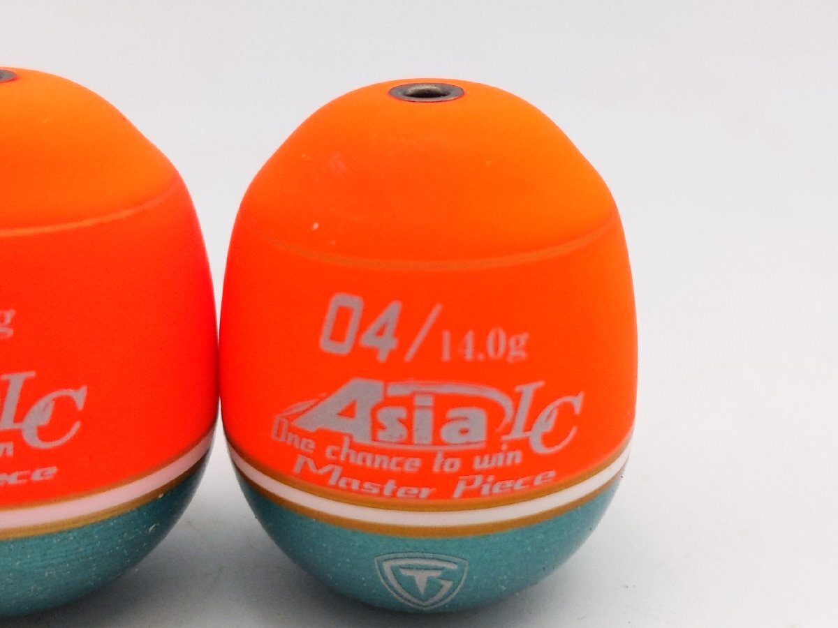 ①(管30732)美品 釣研 エイジア マスターピース 5点セット 02 03 04 13.9g 14g ウキ ドングリウキ フカセ 餌釣り_画像3