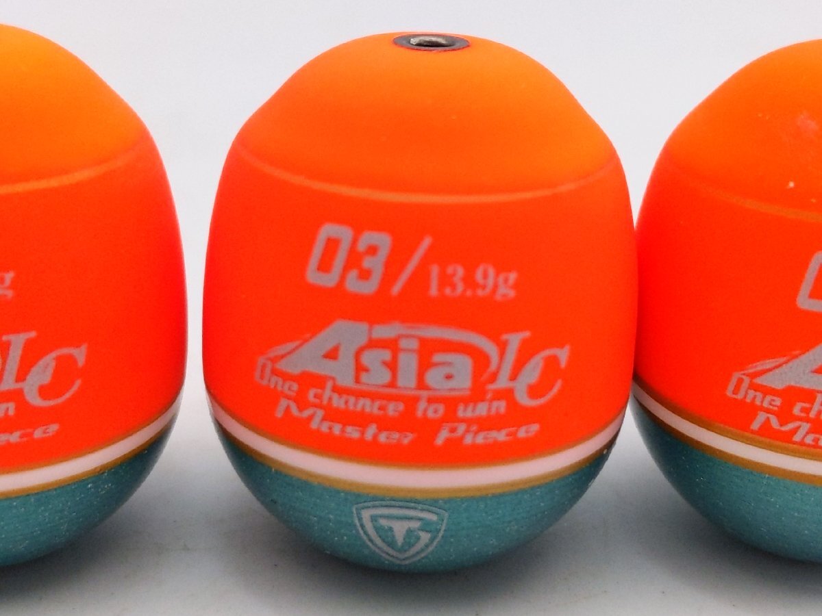 ①(管30732)美品 釣研 エイジア マスターピース 5点セット 02 03 04 13.9g 14g ウキ ドングリウキ フカセ 餌釣り_画像4