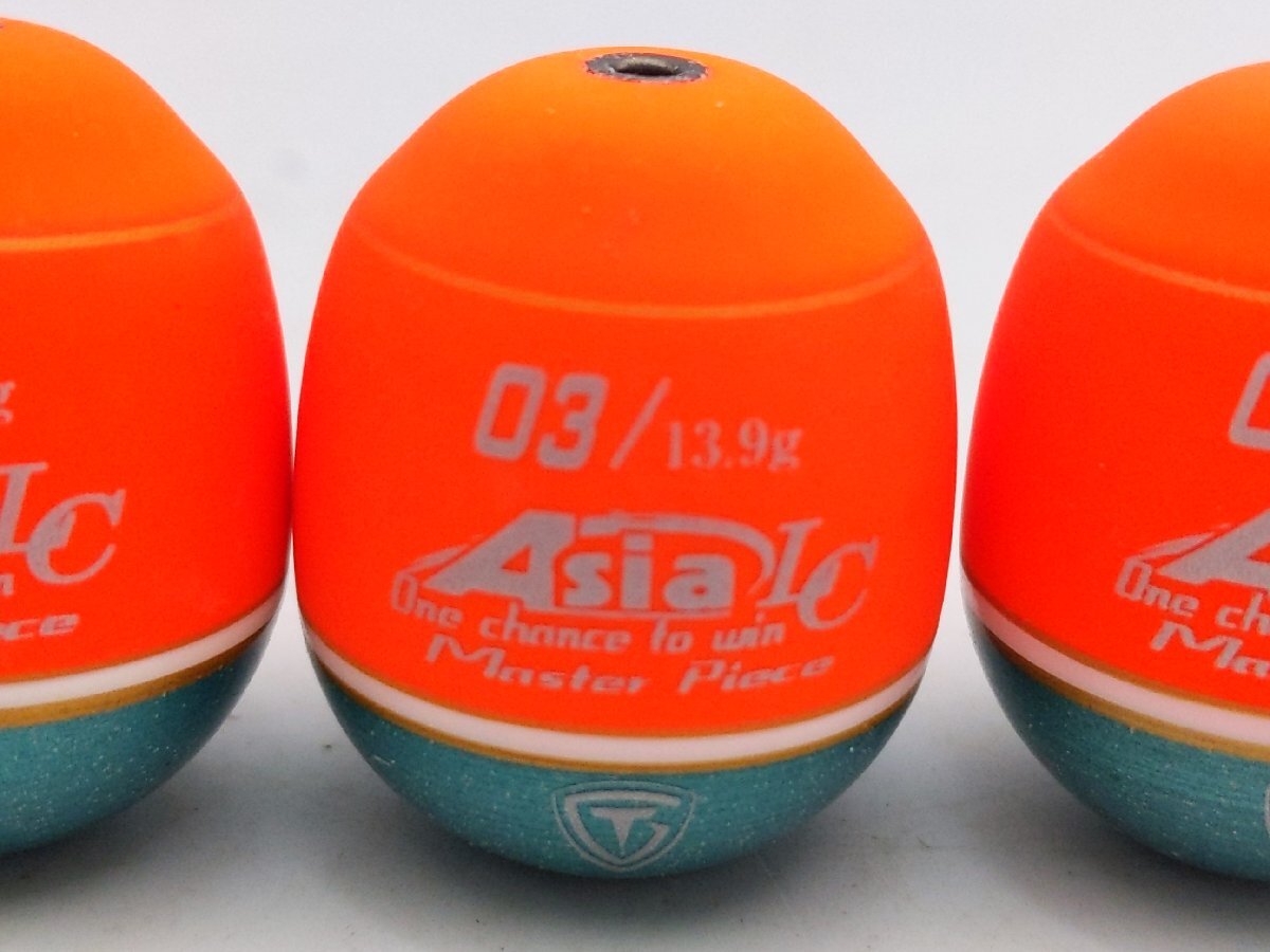 ①(管30732)美品 釣研 エイジア マスターピース 5点セット 02 03 04 13.9g 14g ウキ ドングリウキ フカセ 餌釣り_画像5