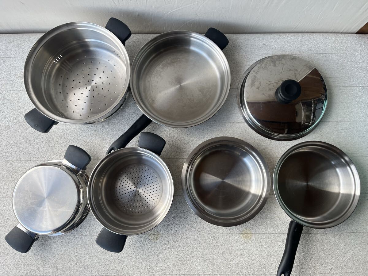 Amway Queen MULTI-PLY 両手鍋 片手鍋 蒸し器 なべセット 調理器具 _画像9