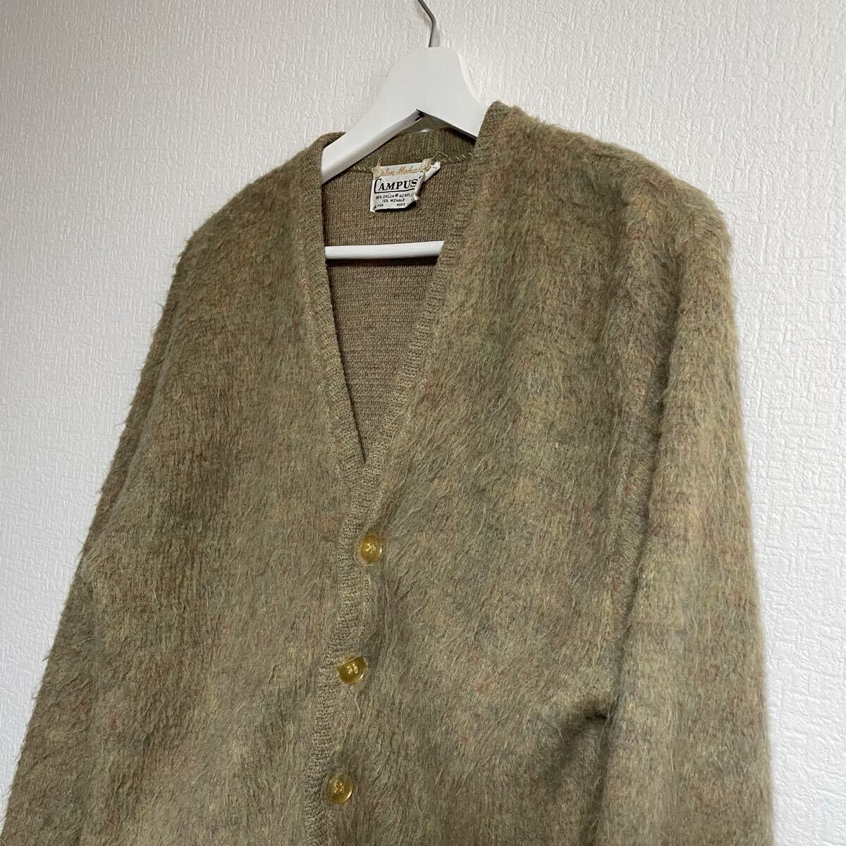 60s special モヘアカーディガン　campus カートコバーン　毛足長 厚手 Mohair ビンテージ モヘア カーディガン スペシャル USA製 グランジ_画像1
