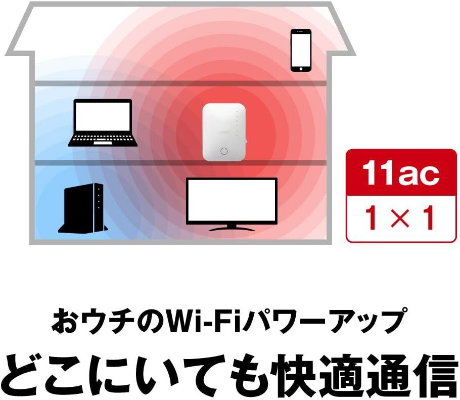 BUFFALO WiFi 無線LAN 中継機 WEX-733DHP 11ac 433+300Mbps コンセント直挿しモデル ユーズド品_画像5