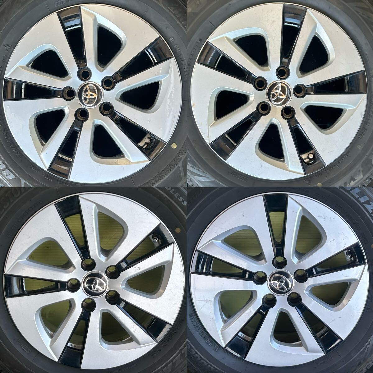 195/65R15 2021年スタッドレス ブリヂストン タイヤアルミセット トヨタ純正 5穴PCD100ET+40 15×6.5Jハブ54mmプリウス カローラスポーツ　_画像9