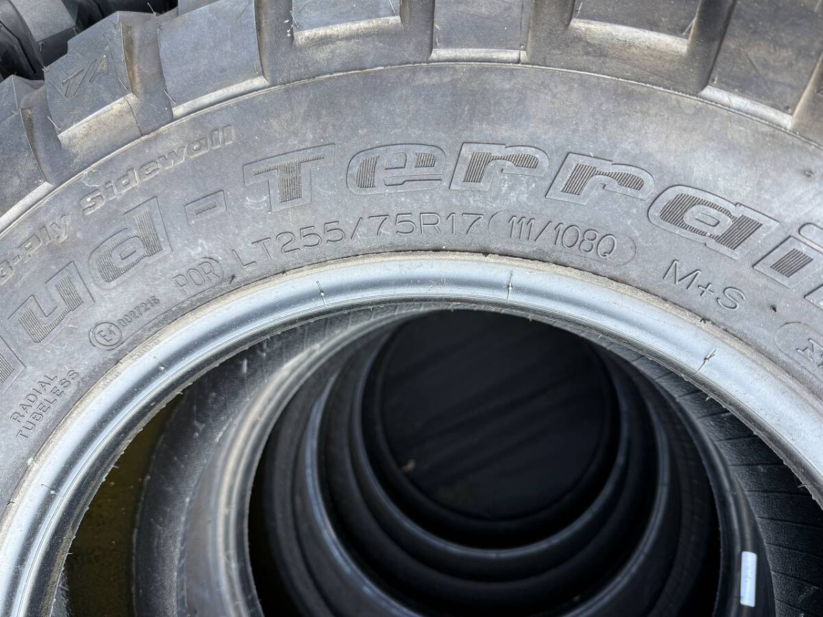 ★1円スタート★ BFグッドリッチタイヤ　LT255/75R17　マッドテレーンKM2 タイヤのみ４本セット　◆中古品◆_画像8