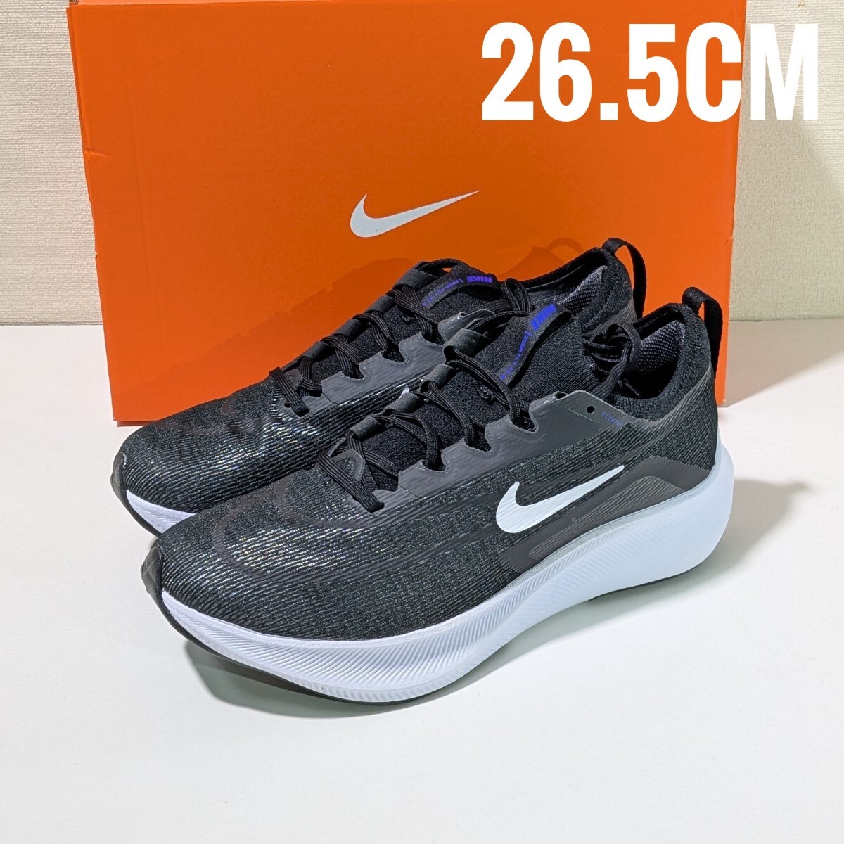 新品 26.5cm Nike Zoom Fly 4 ナイキ ズームフライ 4 CT2392-100 ブラック 黒 カーボン ランニングシューズ マラソン US8.5_画像1