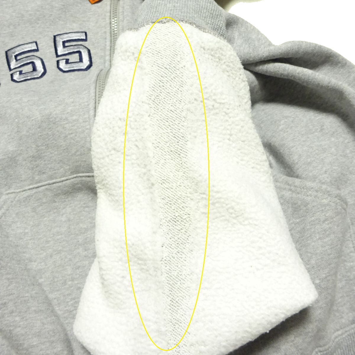 ★レア♪トリプルファイブソウル★フルジップスウェットパーカーXL/グレーフーディーTRIPLE FIVE SOUL 555ソウルスウェットシャツメンズ_画像9