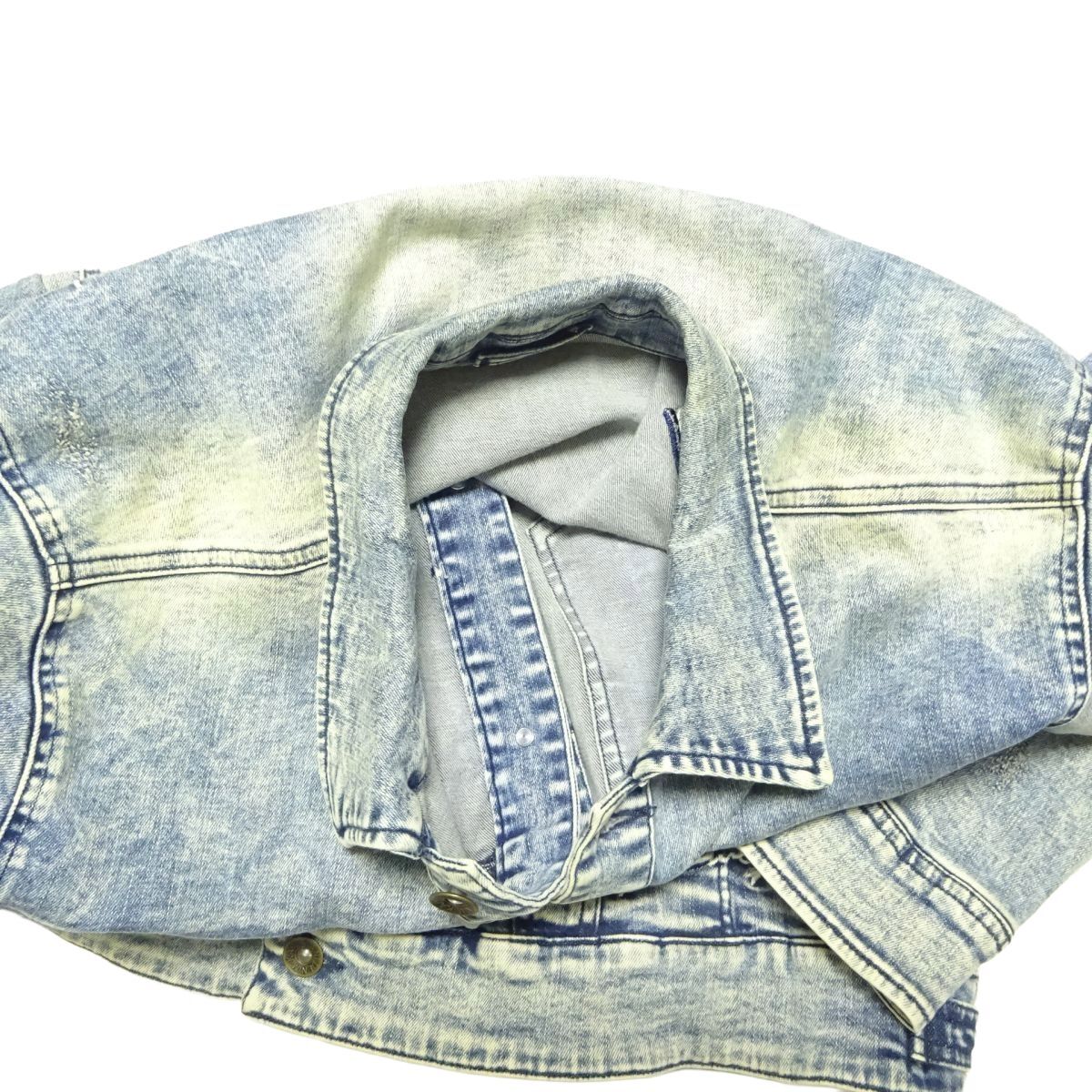 ★特大!! XXXLサイズ♪KARL KANI★ロゴ刺繍デニムジャケット/カールカナイビッグサイズ大きいサイズGジャンメンズブルゾンジャンパーB系_画像3