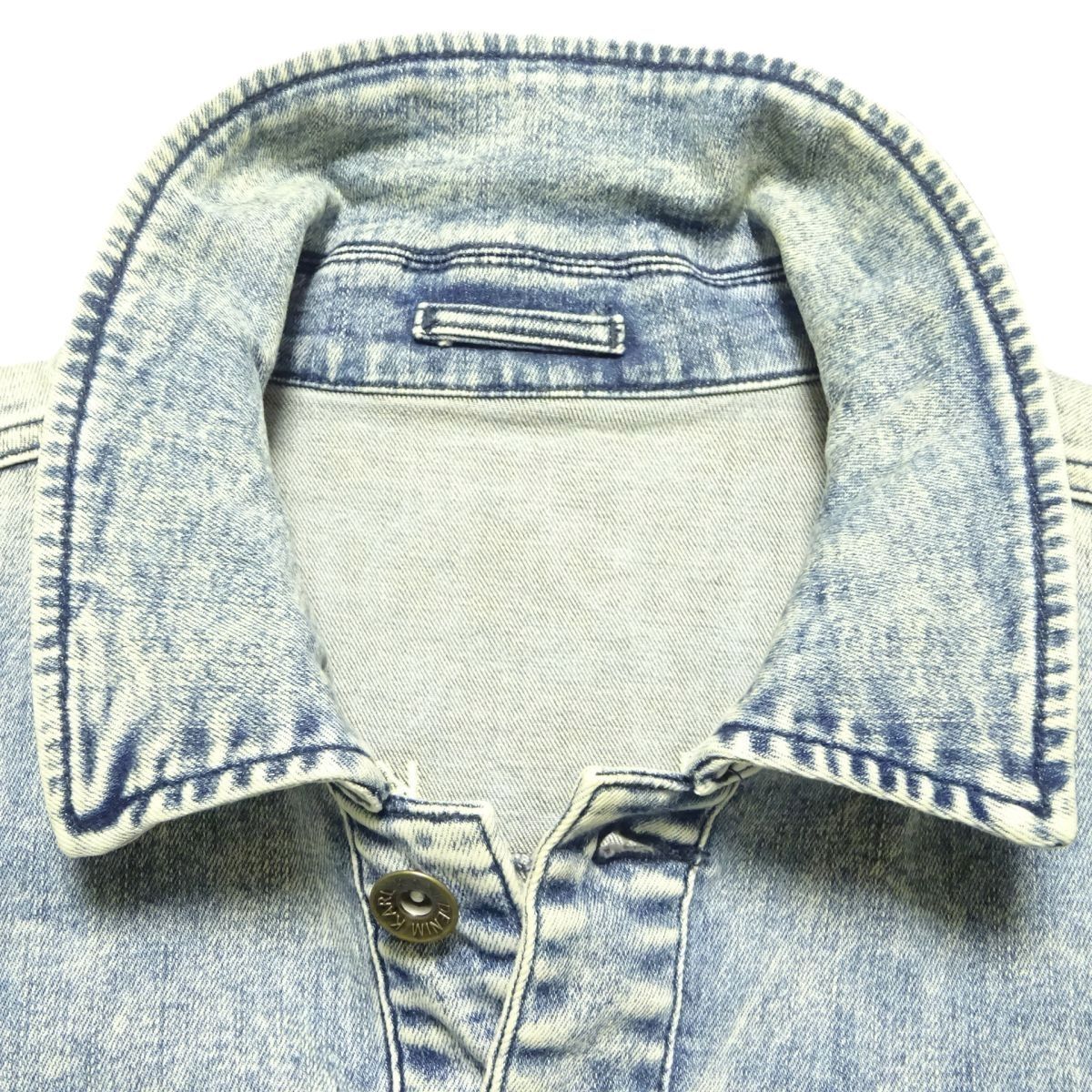 ★特大!! XXXLサイズ♪KARL KANI★ロゴ刺繍デニムジャケット/カールカナイビッグサイズ大きいサイズGジャンメンズブルゾンジャンパーB系_画像7