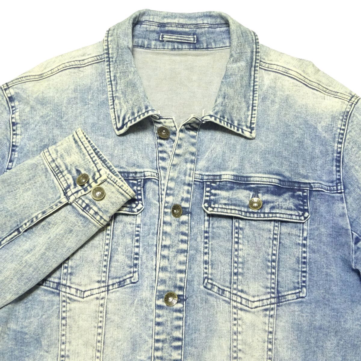 ★特大!! XXXLサイズ♪KARL KANI★ロゴ刺繍デニムジャケット/カールカナイビッグサイズ大きいサイズGジャンメンズブルゾンジャンパーB系_画像6