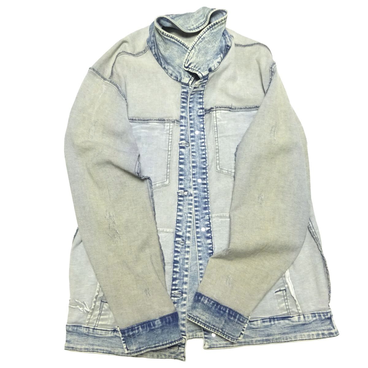 ★特大!! XXXLサイズ♪KARL KANI★ロゴ刺繍デニムジャケット/カールカナイビッグサイズ大きいサイズGジャンメンズブルゾンジャンパーB系_画像5