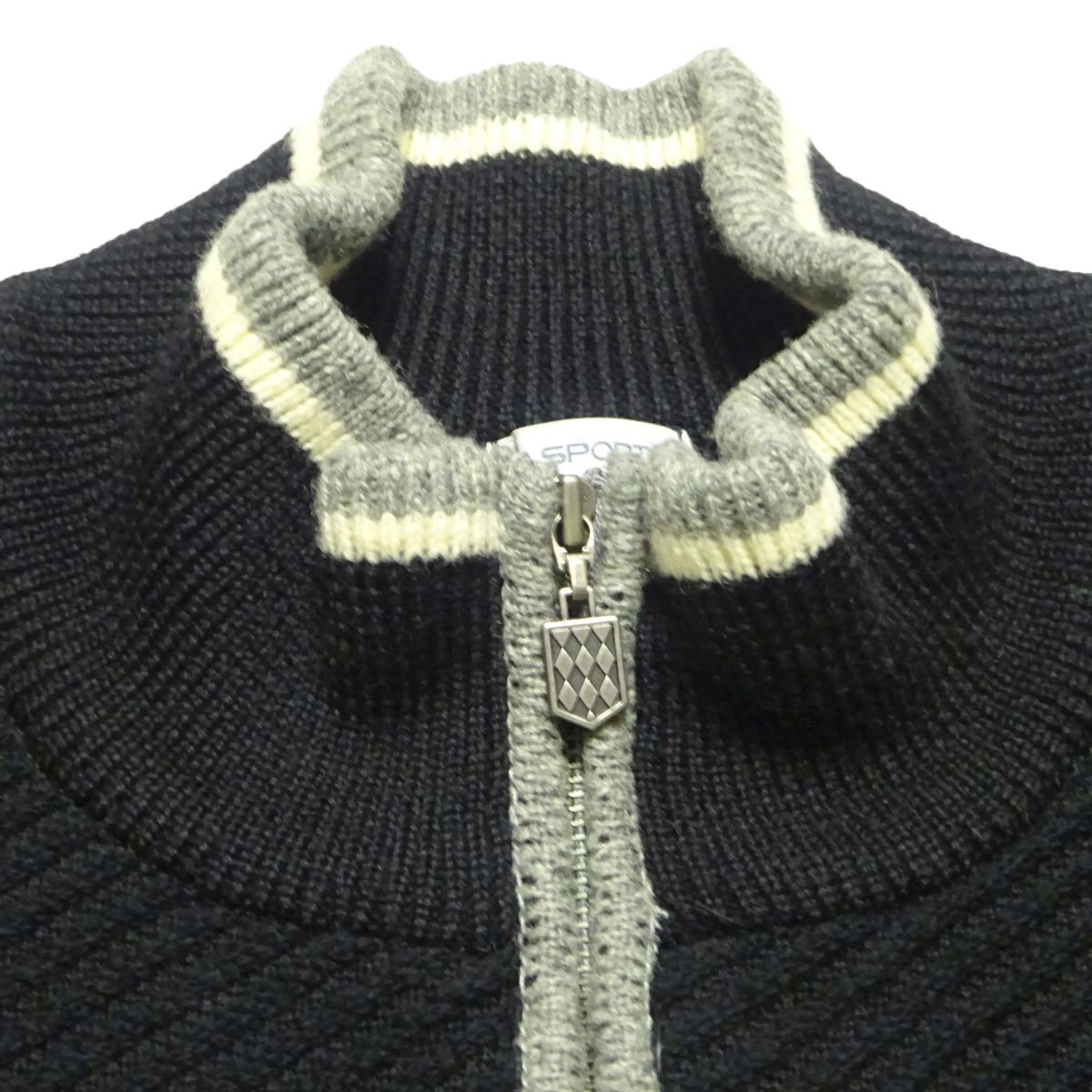 ★ピアスポーツ★ハーフジップウールニット5/黒PIA SPORTSブラックウールセーターメンズライカRAIKA秋物冬物ジャケット_画像4