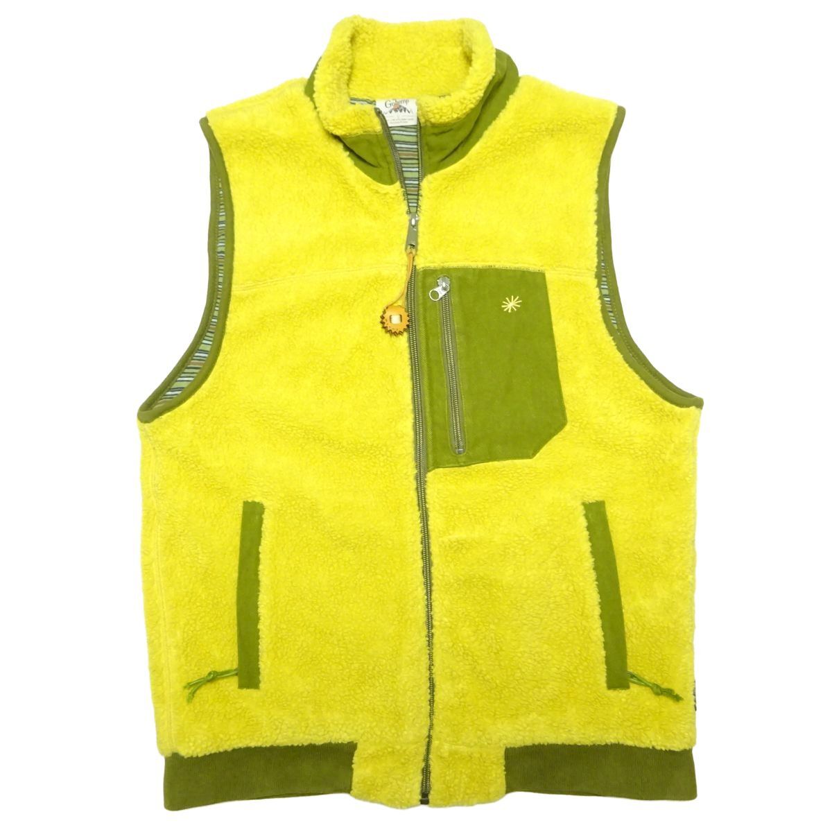 ★GOHEMP★モコモコ♪フルジップボアフリースベストS/ゴーヘンプゴーウエストGOWESTメンズアウトドアウェアフリースジャケット_画像1