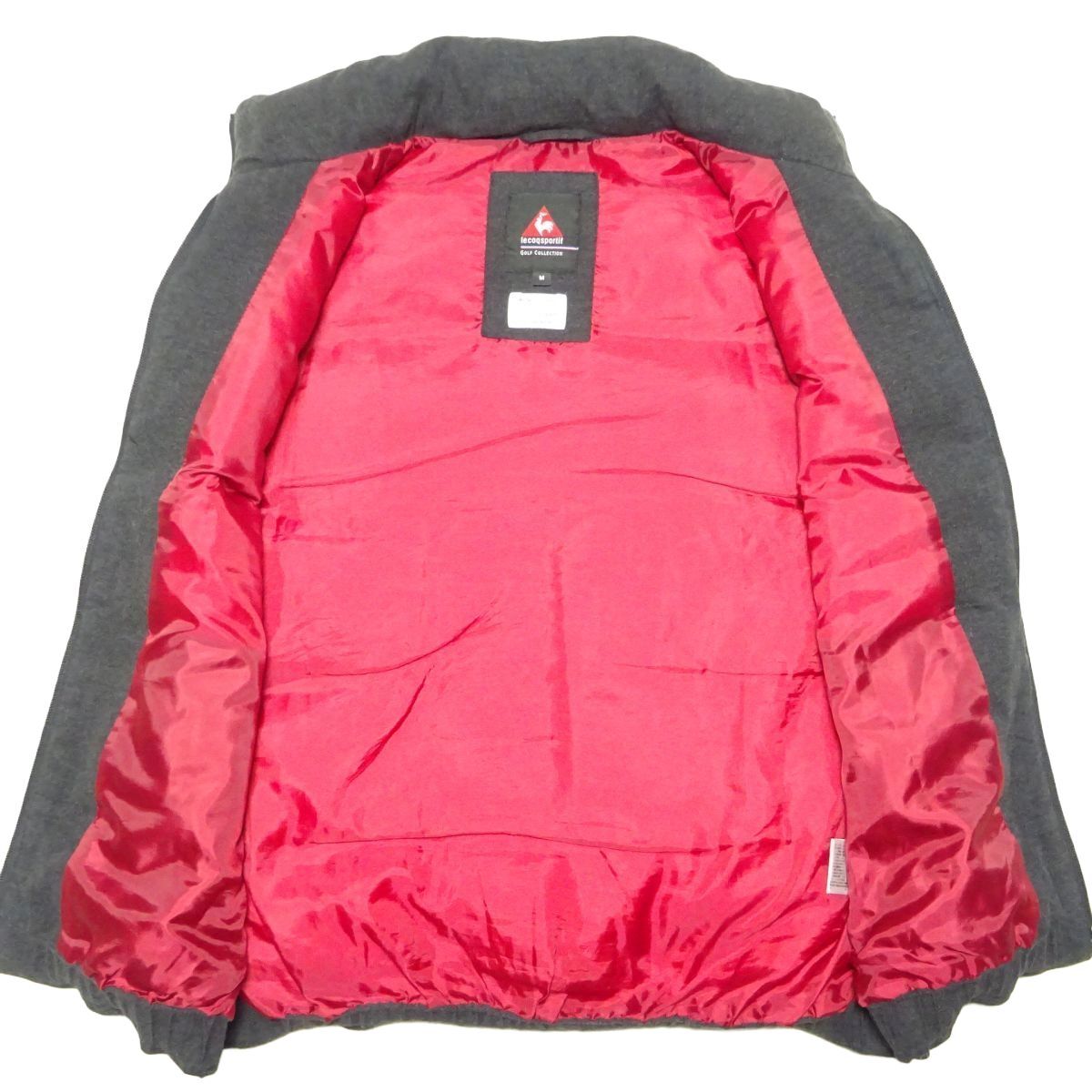 ★ルコック★ダウンベストM/チャコールグレーlecoqメンズゴルフウェアダウンジャケットブルゾンジャンパー中綿ベスト_画像3