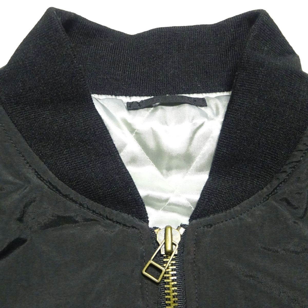 ★レア♪ブリヂストン★ポテンザ MA-1フライトジャケット/黒BRIDGESTONE POTENZAタイヤ作業着企業物中綿ブルゾンジャンパーメンズ_画像5